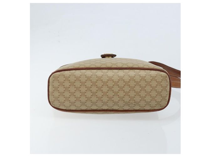 Céline Borsa a Spalla in Tela Macadam CELINE PVC Beige Oro Auth LNZ711 D'oro - vista 5