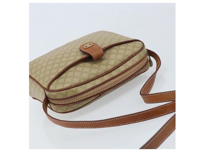 Céline Borsa a Spalla in Tela Macadam CELINE PVC Beige Oro Auth LNZ711 D'oro - vista 6