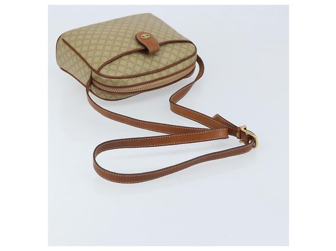 Céline Borsa a Spalla in Tela Macadam CELINE PVC Beige Oro Auth LNZ711 D'oro - vista 7