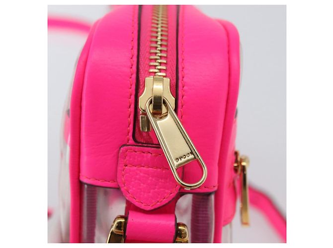Gucci Borsa a Spalla Web Sherry Line in Vinile Trasparente Rosa 517350 Auth YKZ583A - vista 10
