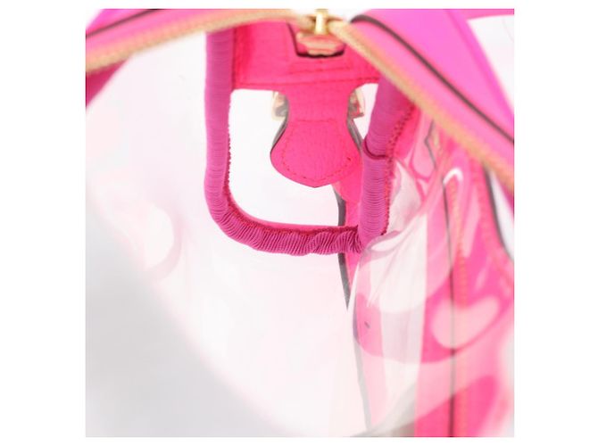 Gucci Borsa a Spalla Web Sherry Line in Vinile Trasparente Rosa 517350 Auth YKZ583A - vista 19
