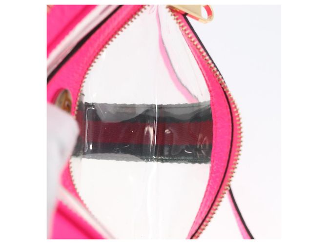 Gucci Borsa a Spalla Web Sherry Line in Vinile Trasparente Rosa 517350 Auth YKZ583A - vista 21