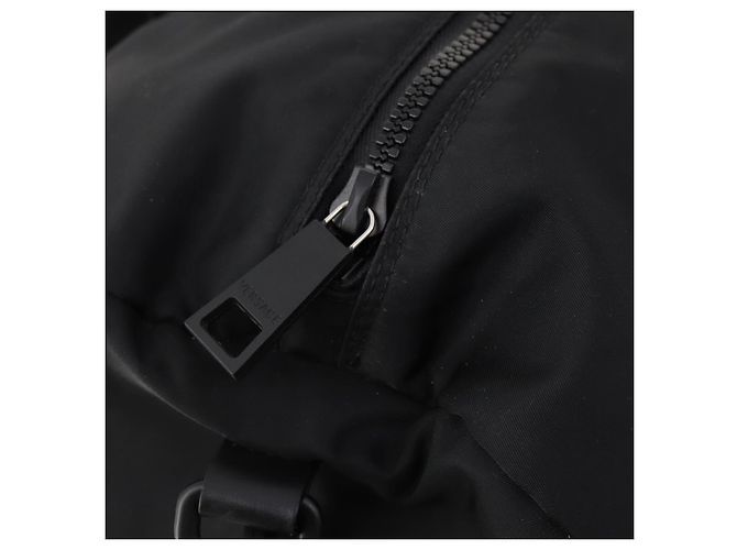 Borsa Boston VERSACE in nylon 2 in 1 nera argento autentica bs33114 Nero - vista 11