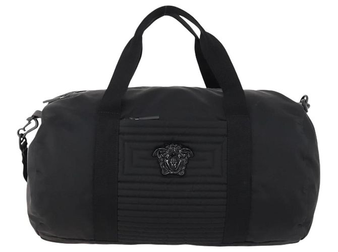 Borsa Boston VERSACE in nylon 2 in 1 nera argento autentica bs33114 Nero - vista 13