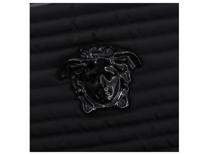Borsa Boston VERSACE in nylon 2 in 1 nera argento autentica bs33114 Nero - vista 18