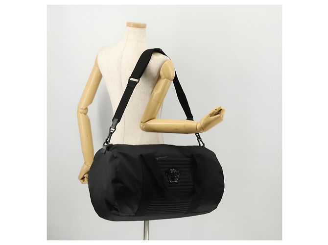 Borsa Boston VERSACE in nylon 2 in 1 nera argento autentica bs33114 Nero - vista 24