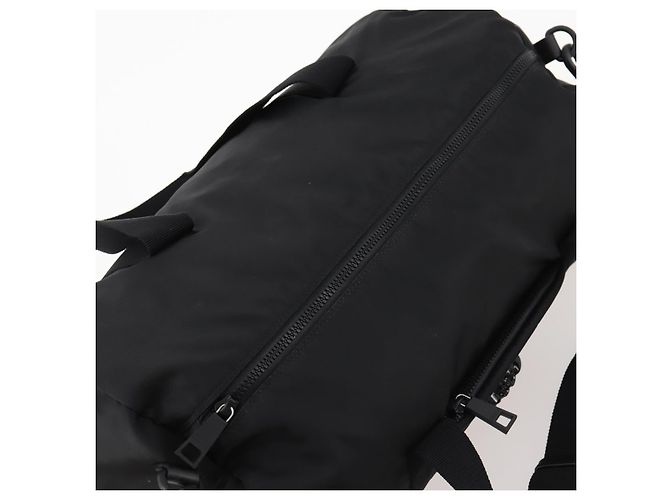 Borsa Boston VERSACE in nylon 2 in 1 nera argento autentica bs33114 Nero - vista 6