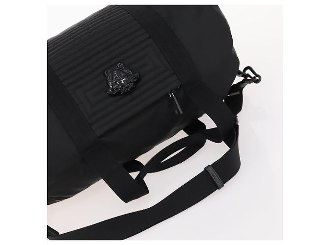 Borsa Boston VERSACE in nylon 2 in 1 nera argento autentica bs33114 Nero - vista 7