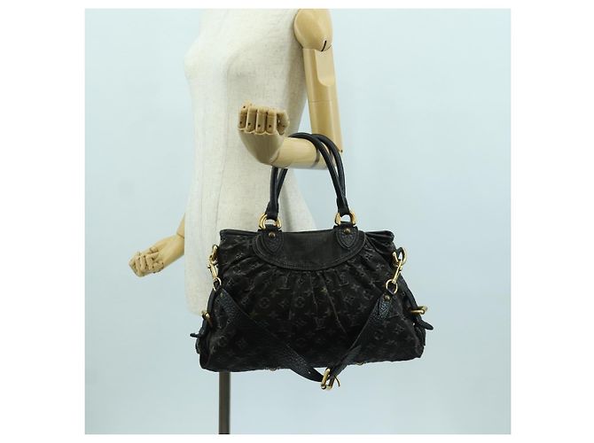 LOUIS VUITTON Borsa Monogram Denim Neo Cabby MM 2Way Nera M95351 LV Auth YKZ247V Nero - vista 27