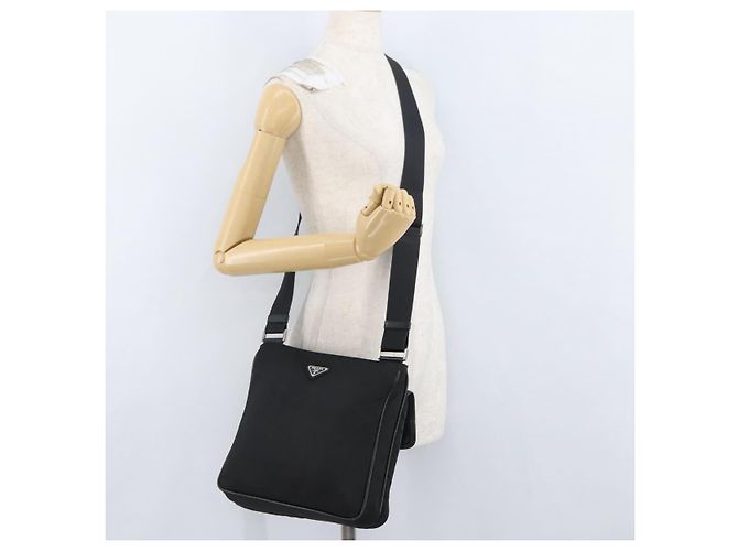 Borsa a Spalla PRADA Nylon Nero Argento Autentica ka3438A - vista 24
