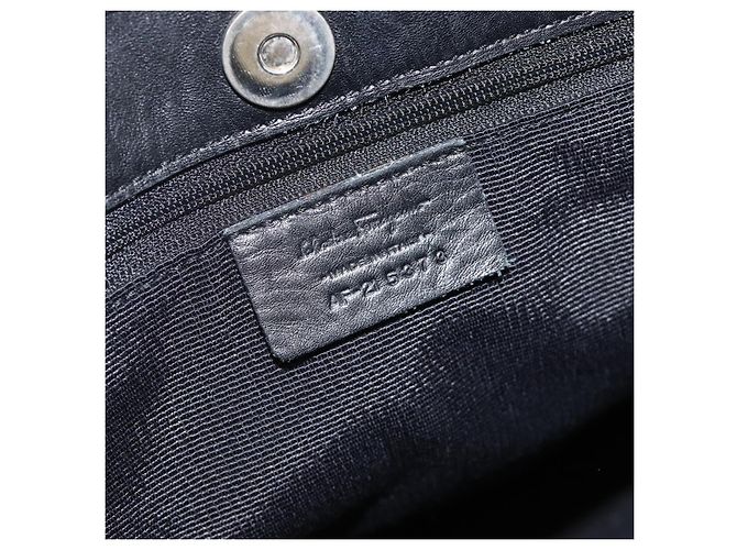 Borsa tote Gancini in tela nera e argento Salvatore Ferragamo Auth ka3385 Nero - vista 12