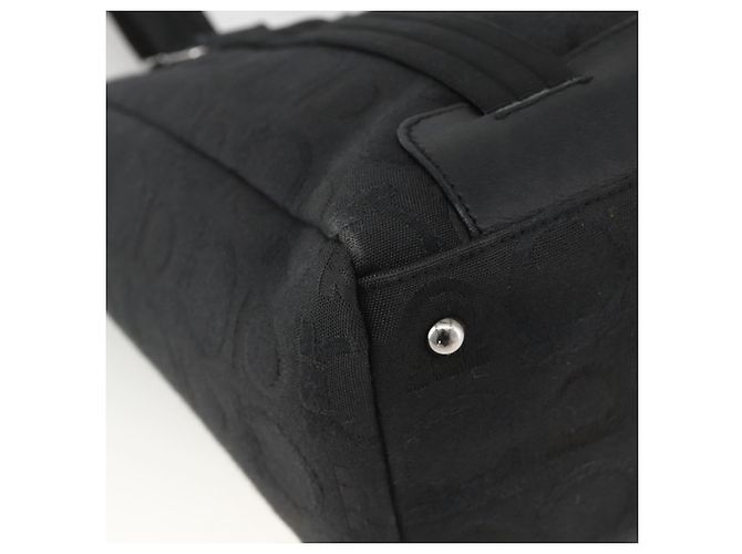 Borsa tote Gancini in tela nera e argento Salvatore Ferragamo Auth ka3385 Nero - vista 16