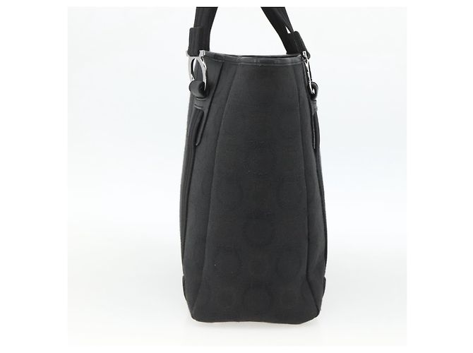 Borsa tote Gancini in tela nera e argento Salvatore Ferragamo Auth ka3385 Nero - vista 4
