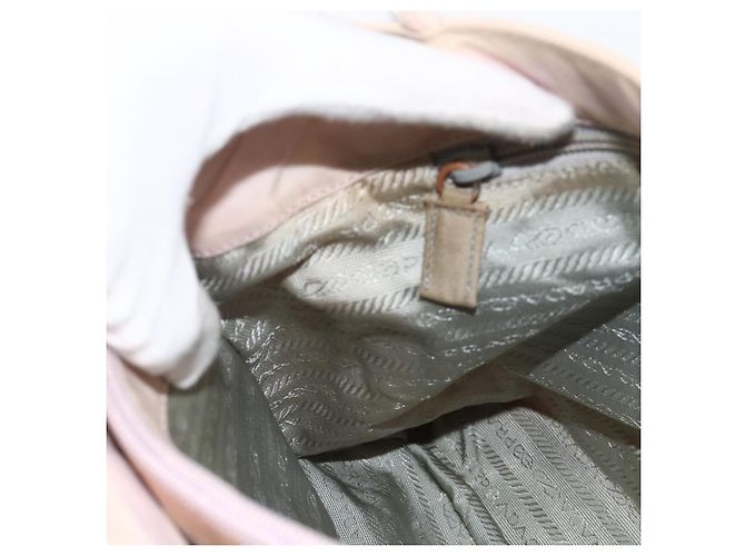 PRADA Bolso de mano de nailon rosa plateado Auth AMZ341 Plata - vista 11