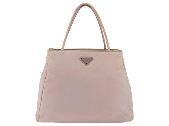 PRADA Bolso de mano de nailon rosa plateado Auth AMZ341 Plata - vista 13