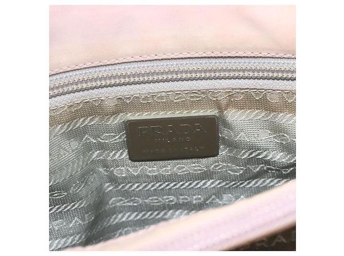 PRADA Bolso de mano de nailon rosa plateado Auth AMZ341 Plata - vista 18