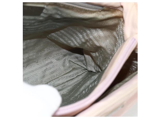 PRADA Bolso de mano de nailon rosa plateado Auth AMZ341 Plata - vista 19