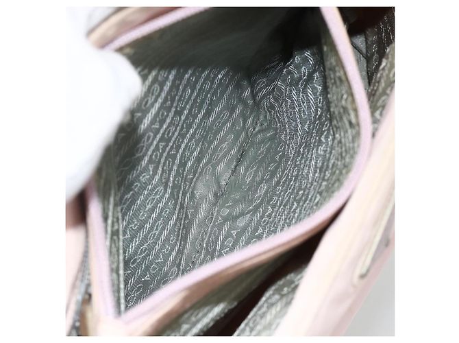 PRADA Bolso de mano de nailon rosa plateado Auth AMZ341 Plata - vista 23