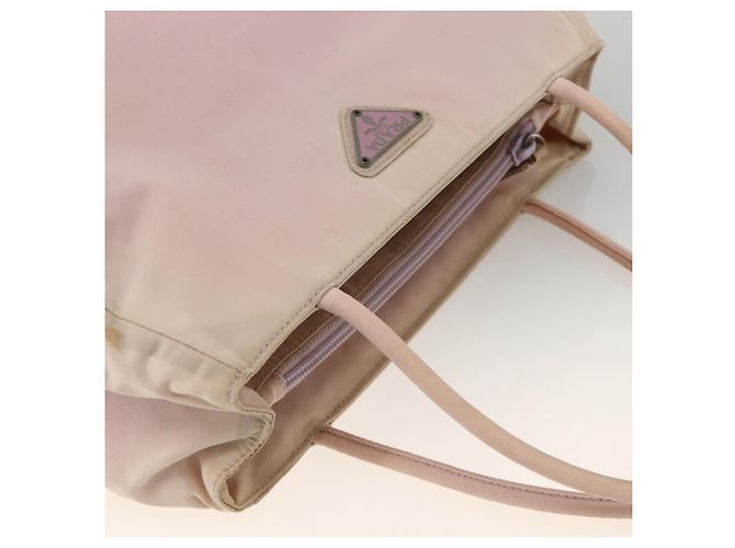 PRADA Bolso de mano de nailon rosa plateado Auth AMZ341 Plata - vista 6