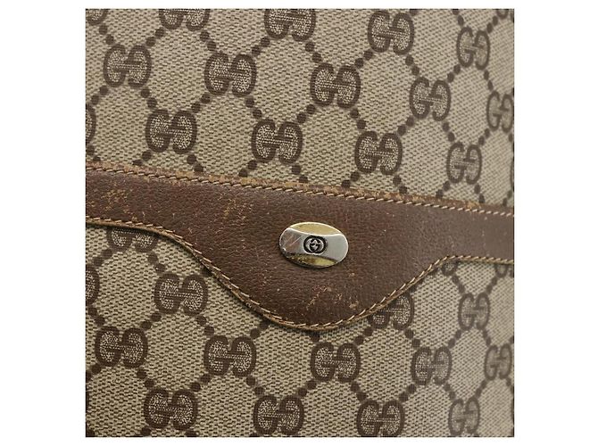 Borsa tote Gucci GG Supreme Web Sherry Line in PVC beige e oro 39 02 003 Auth BSZ492 - vista 17