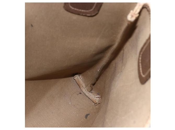 Borsa tote Gucci GG Supreme Web Sherry Line in PVC beige e oro 39 02 003 Auth BSZ492 - vista 19
