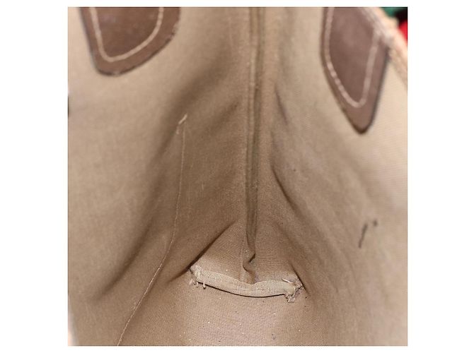 Borsa tote Gucci GG Supreme Web Sherry Line in PVC beige e oro 39 02 003 Auth BSZ492 - vista 20