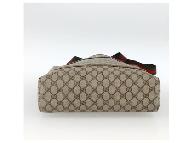 Borsa tote Gucci GG Supreme Web Sherry Line in PVC beige e oro 39 02 003 Auth BSZ492 - vista 5