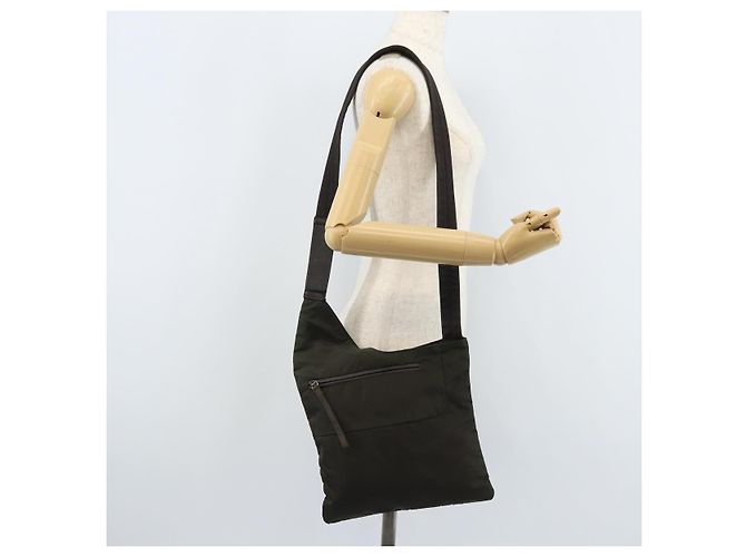 PRADA Schultertasche Nylon Khaki Silber Authentisch BSZ053 - Ansicht 24