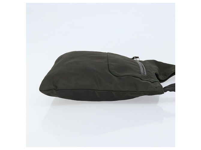 PRADA Schultertasche Nylon Khaki Silber Authentisch BSZ053 - Ansicht 3