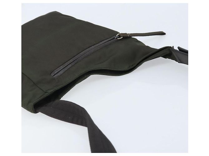 PRADA Schultertasche Nylon Khaki Silber Authentisch BSZ053 - Ansicht 6