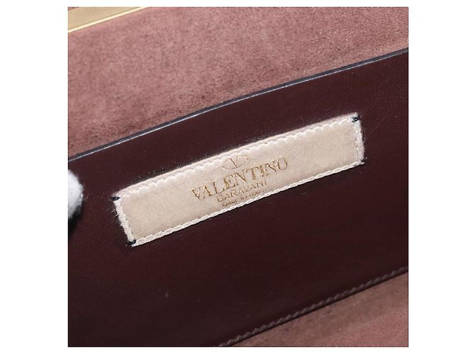 VALENTINO Borsa a Spalla con Catena Pelle Marrone Oro Auth ka3408A D'oro - vista 20