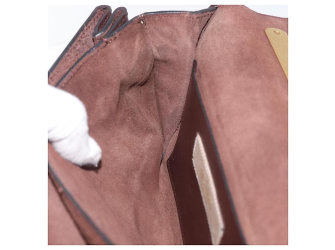 VALENTINO Borsa a Spalla con Catena Pelle Marrone Oro Auth ka3408A D'oro - vista 25