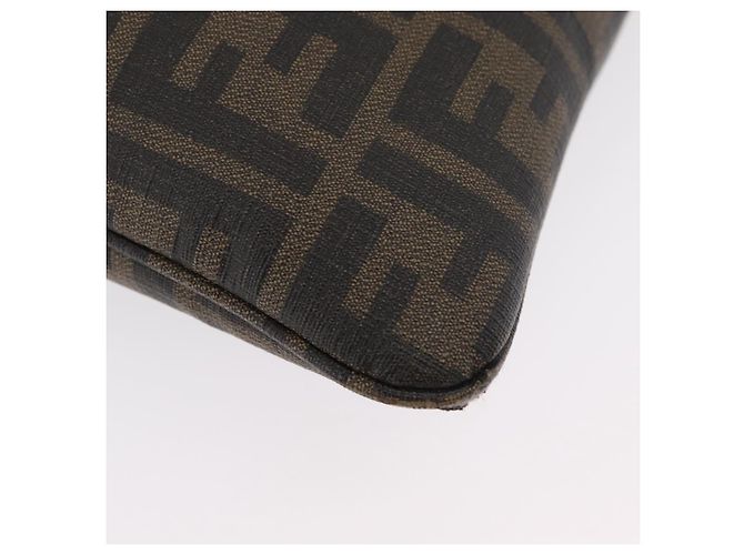 Borsa a Spalla in Tela Zucca FENDI PVC Marrone Nero Auth am11068A - vista 15