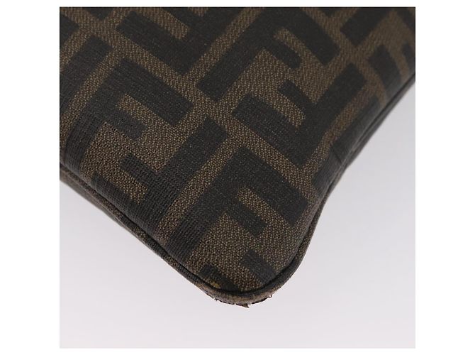 Borsa a Spalla in Tela Zucca FENDI PVC Marrone Nero Auth am11068A - vista 16