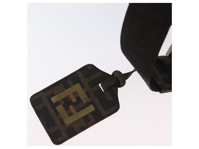 Borsa a Spalla in Tela Zucca FENDI PVC Marrone Nero Auth am11068A - vista 17
