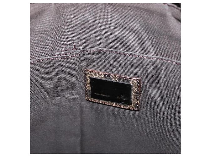Borsa a Spalla in Tela Zucca FENDI PVC Marrone Nero Auth am11068A - vista 18
