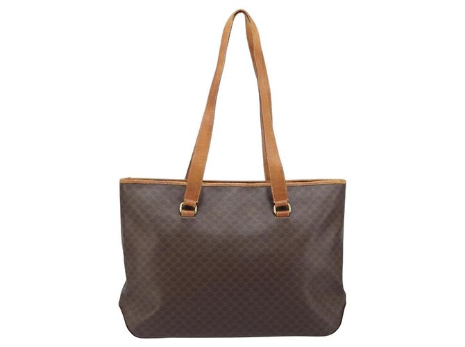Céline Borsa tote in tela Macadam CELINE in pelle PVC marrone oro Auth bs34007 D'oro - vista 13