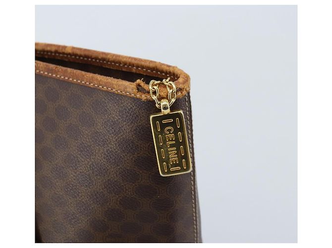 Céline Borsa tote in tela Macadam CELINE in pelle PVC marrone oro Auth bs34007 D'oro - vista 17
