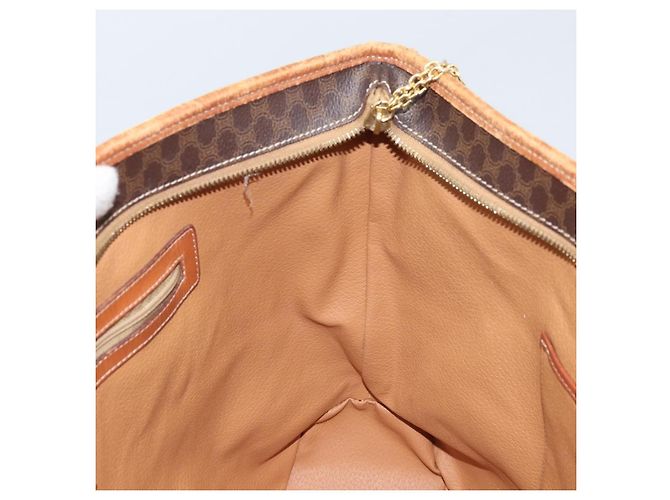 Céline Borsa tote in tela Macadam CELINE in pelle PVC marrone oro Auth bs34007 D'oro - vista 19