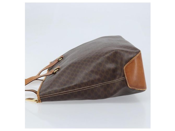 Céline Borsa tote in tela Macadam CELINE in pelle PVC marrone oro Auth bs34007 D'oro - vista 4
