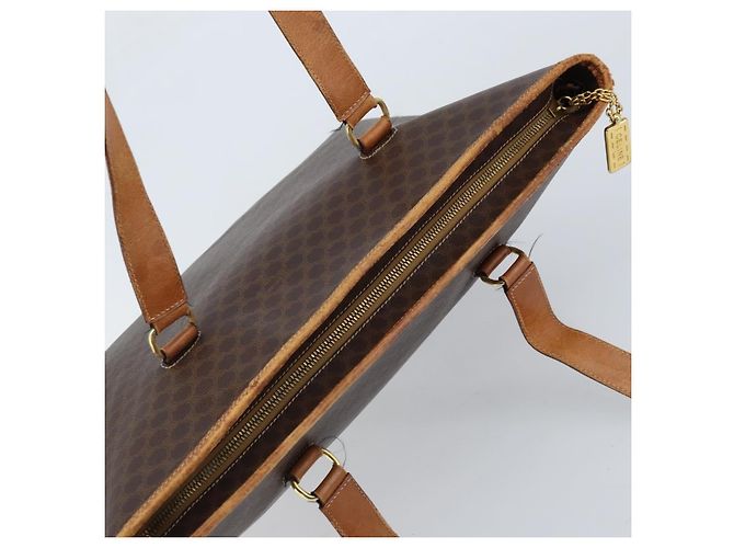 Céline Borsa tote in tela Macadam CELINE in pelle PVC marrone oro Auth bs34007 D'oro - vista 6