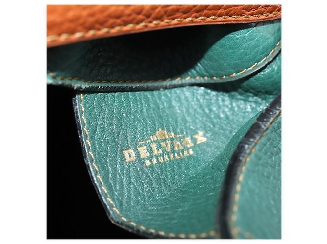 Autre Marque Borsa a Spalla DELVAUX in Pelle Verde Oro Auth BSZ321 D'oro - vista 11