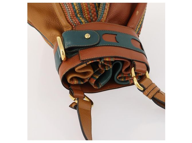 Autre Marque Borsa a Spalla DELVAUX in Pelle Verde Oro Auth BSZ321 D'oro - vista 6