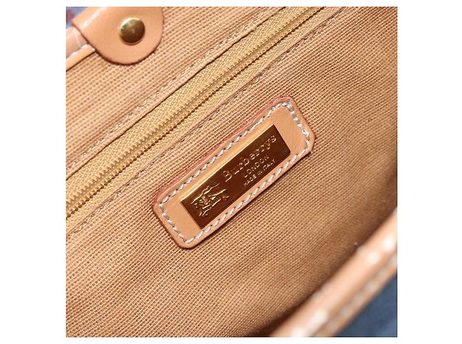Borsa a mano Burberrys Nova Check PVC 2 vie Blu Oro Auth ARZ085 D'oro - vista 11