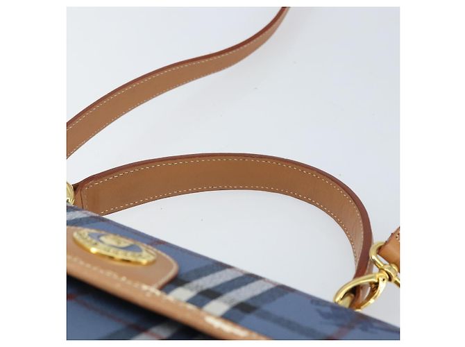 Borsa a mano Burberrys Nova Check PVC 2 vie Blu Oro Auth ARZ085 D'oro - vista 14
