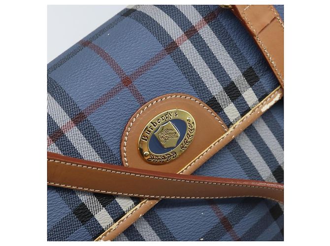 Borsa a mano Burberrys Nova Check PVC 2 vie Blu Oro Auth ARZ085 D'oro - vista 19