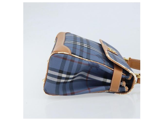 Borsa a mano Burberrys Nova Check PVC 2 vie Blu Oro Auth ARZ085 D'oro - vista 3