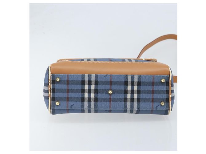 Borsa a mano Burberrys Nova Check PVC 2 vie Blu Oro Auth ARZ085 D'oro - vista 5