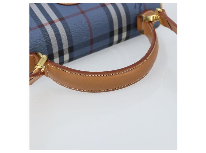 Borsa a mano Burberrys Nova Check PVC 2 vie Blu Oro Auth ARZ085 D'oro - vista 7