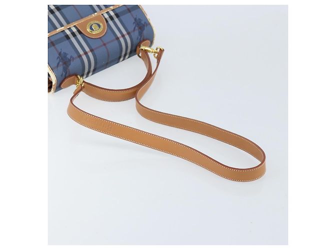 Borsa a mano Burberrys Nova Check PVC 2 vie Blu Oro Auth ARZ085 D'oro - vista 8